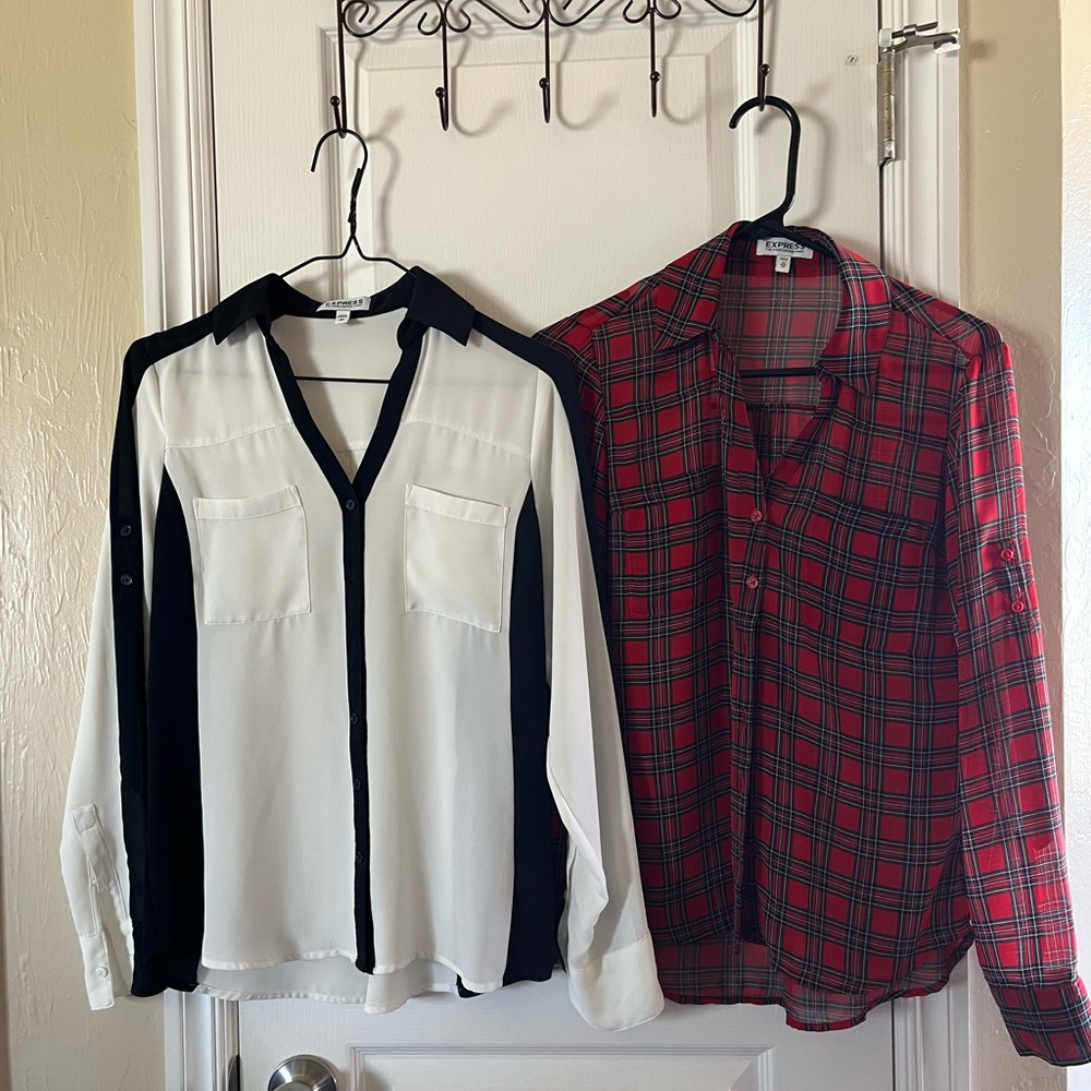 Express Black and White Portofino Shirt